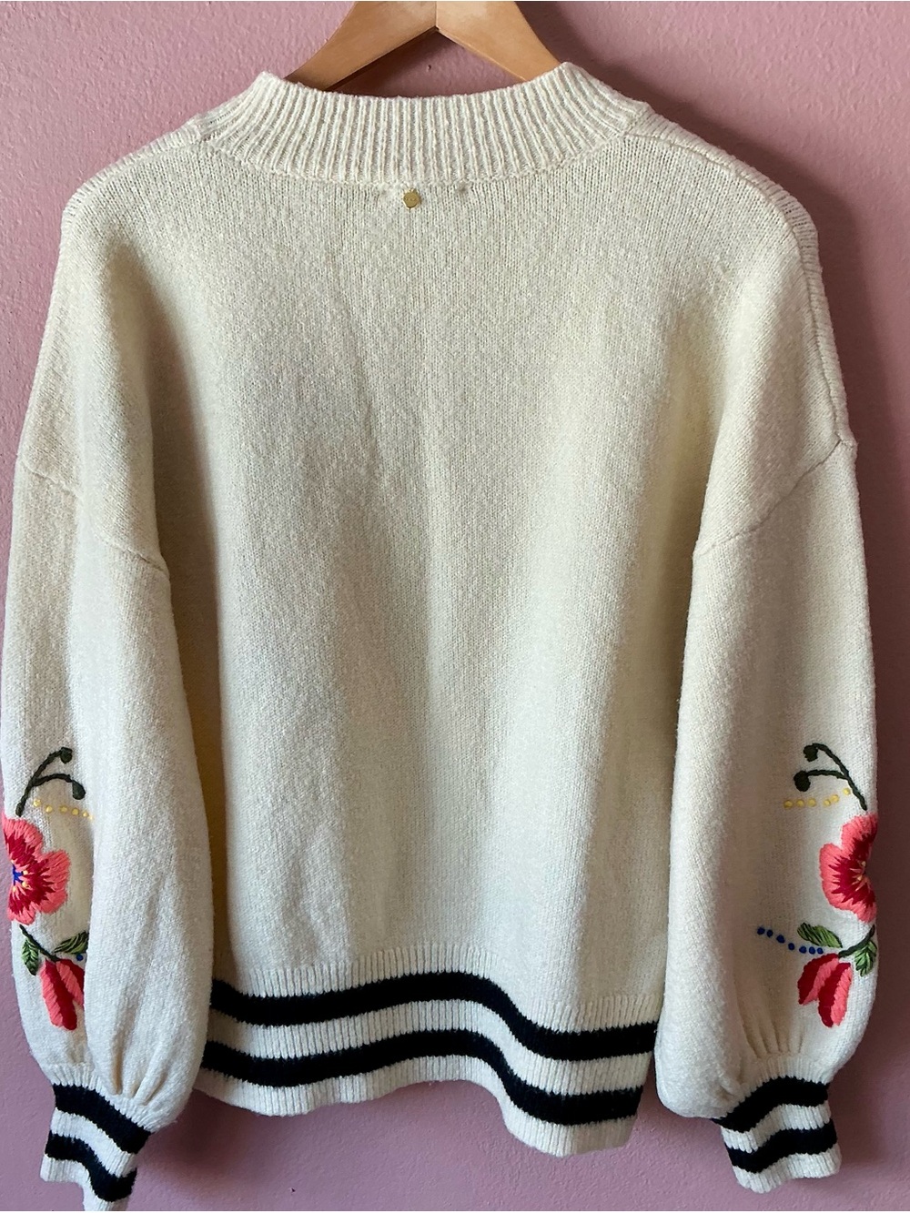 Harlyn Gardenstripe Embroidered Sweater Sz Sm - Picture 5 of 9